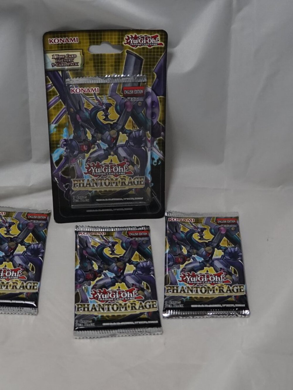 Yu-Gi-Oh Phantom Rage 1st Edition 4 Pack Lot 1 Blister + 3 Loose English